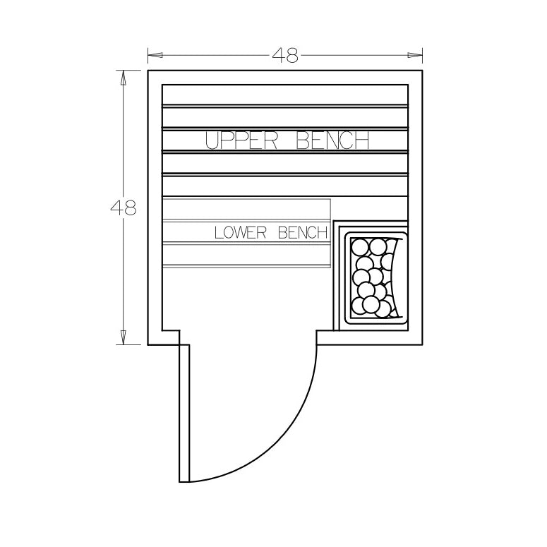 4' x 4' x 7' Tranquility Premium Outdoor Sauna