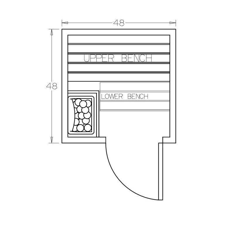 4' x 4' x 7' Tranquility Premium Outdoor Sauna