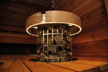 Harvia Cilindro Wood Railing/Guard with LED Lights - Serene Steam & Sauna