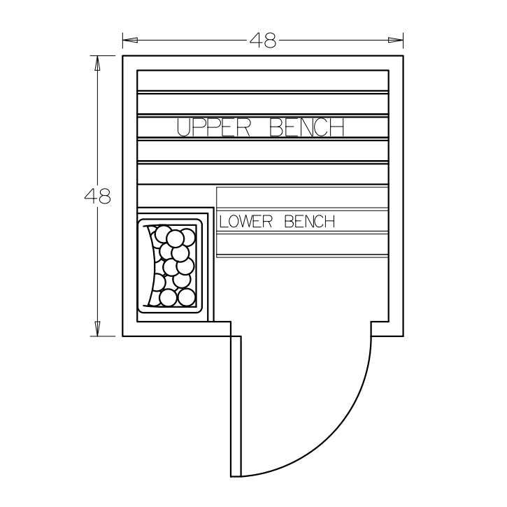 4' x 4' x 7' Tranquility Standard Outdoor Sauna