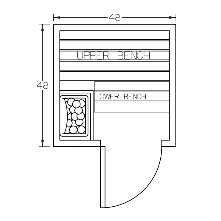 4' x 4' x 7' Tranquility Premium Prebuilt Sauna