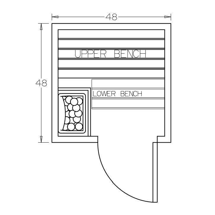 4' x 4' x 7' Tranquility Standard Outdoor Sauna