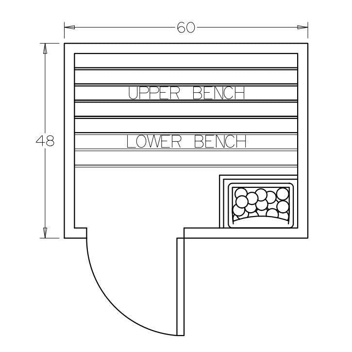 4' x 5' x 7' Tranquility Standard Outdoor Sauna