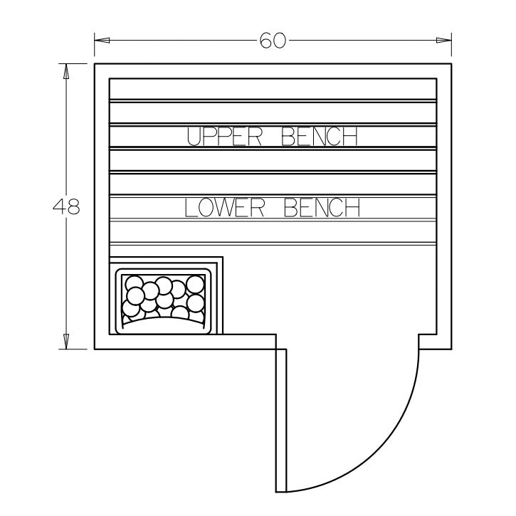 4' x 5' x 7' Tranquility Standard Outdoor Sauna