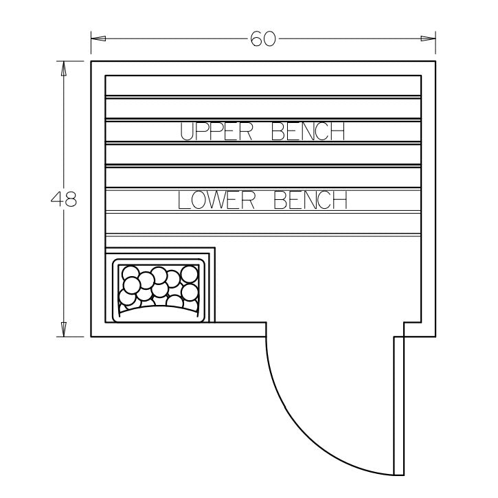 4' x 5' x 7' Tranquility Standard Outdoor Sauna