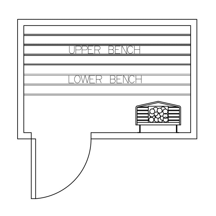 4' x 6' x 7' Tranquility Standard Prebuilt Sauna