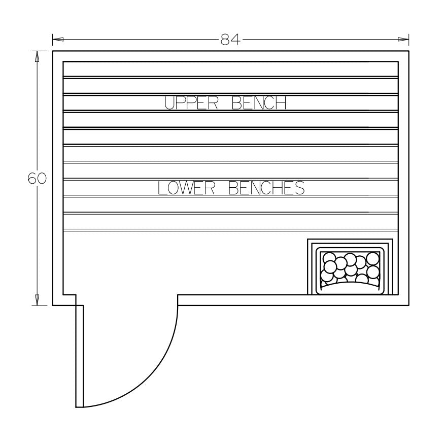 5' x 7' x 7' Tranquility Standard Prebuilt Sauna