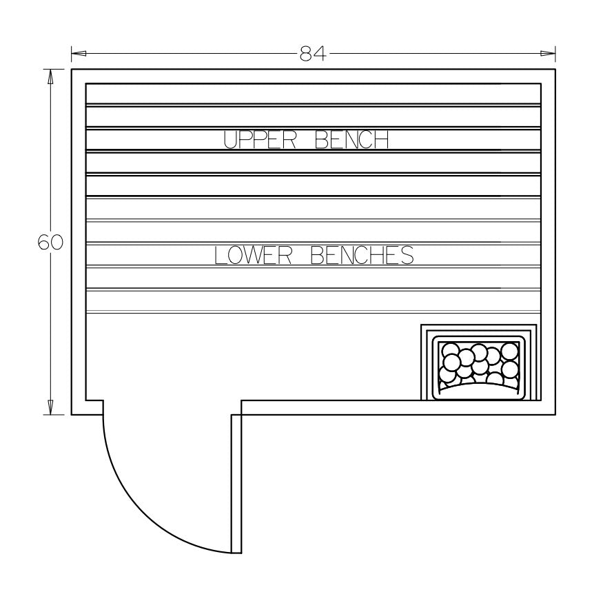 5' x 7' x 7' Tranquility Standard Prebuilt Sauna