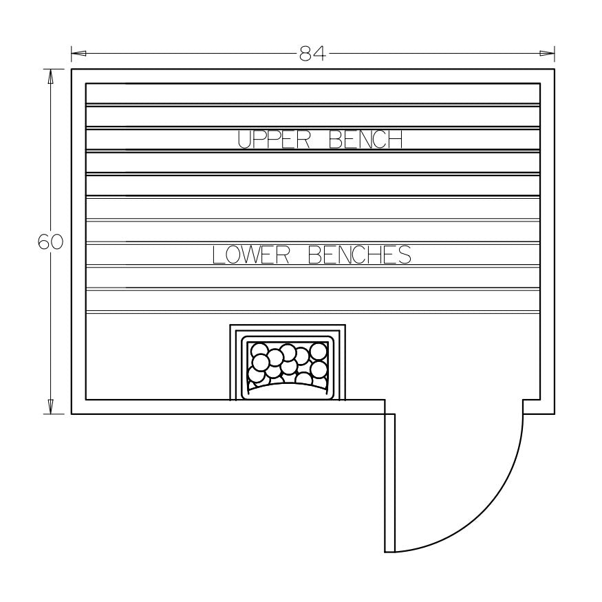 5' x 7' x 7' Tranquility Premium Prebuilt Sauna