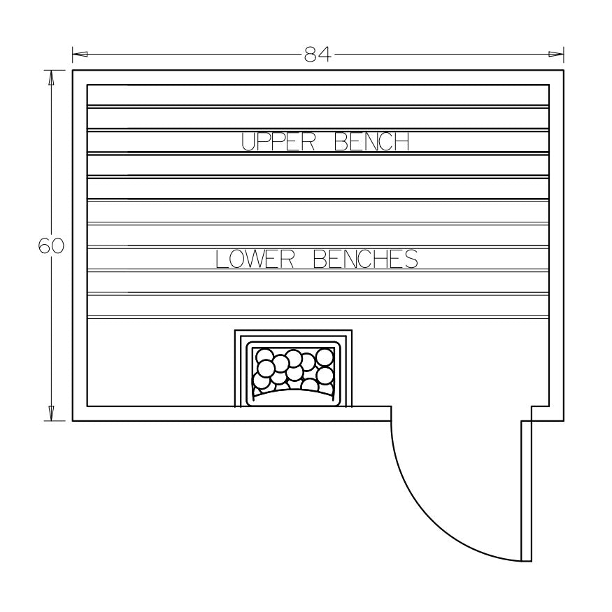 5' x 7' x 7' Tranquility Standard Prebuilt Sauna