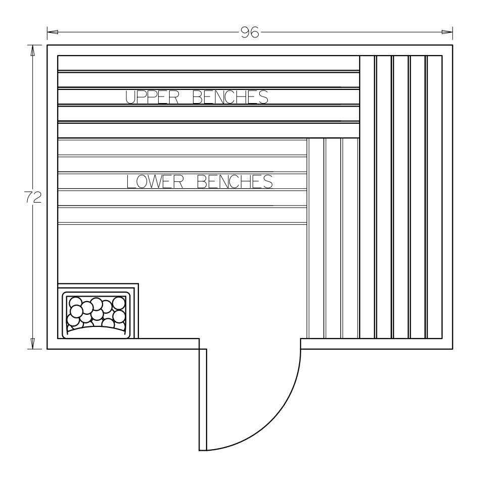 6' x 8' x 7' Tranquility Standard Outdoor Sauna