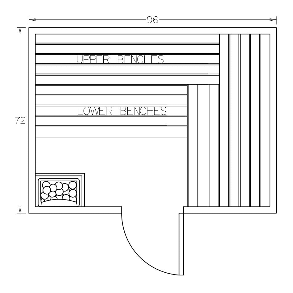 6' x 8' x 7' Tranquility Standard Outdoor Sauna