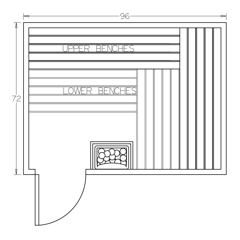 6' x 8' x 7' Tranquility Standard Outdoor Sauna