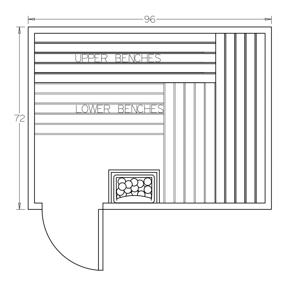 6' x 8' x 7' Tranquility Standard Outdoor Sauna