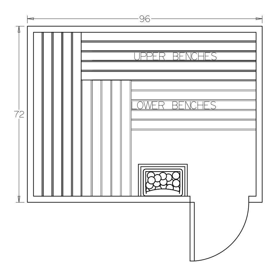 6' x 8' x 7' Tranquility Standard Outdoor Sauna