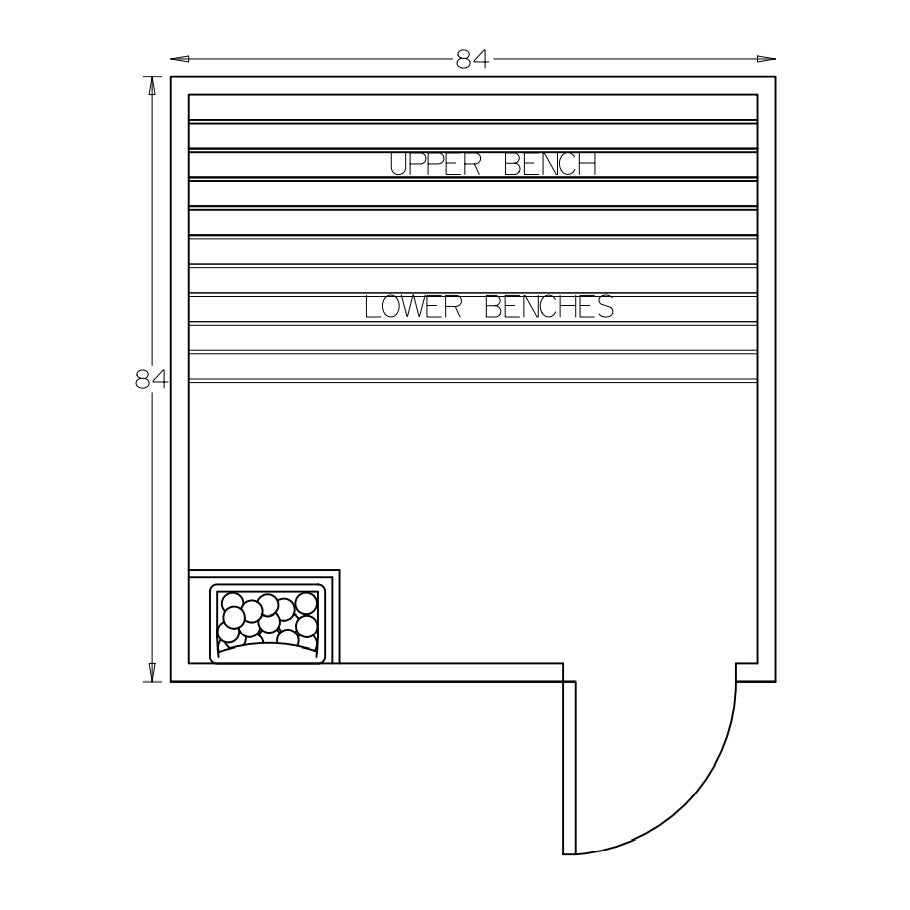 7' x 7' x 7' Tranquility Premium Prebuilt Sauna