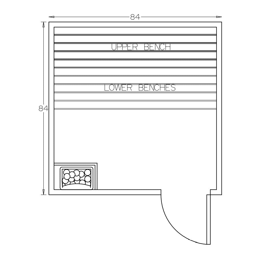 7' x 7' x 7' Tranquility Premium Prebuilt Sauna