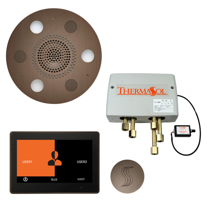 ThermaSol Round Total Wellness Steam Package with ThermaTouch 10'' Control - Serene Steam & Sauna