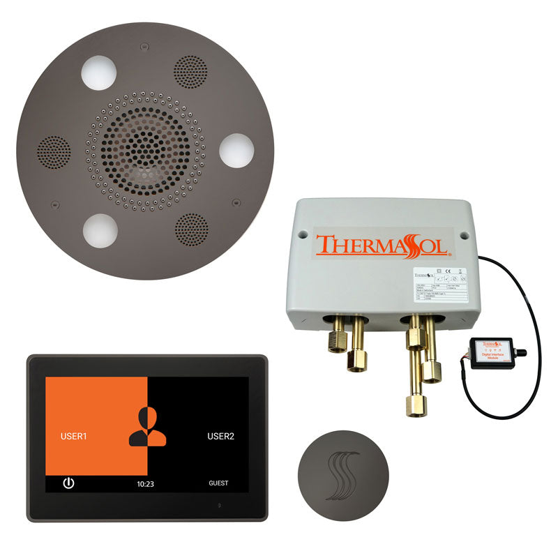 ThermaSol Round Total Wellness Steam Package with ThermaTouch 10'' Control - Serene Steam & Sauna