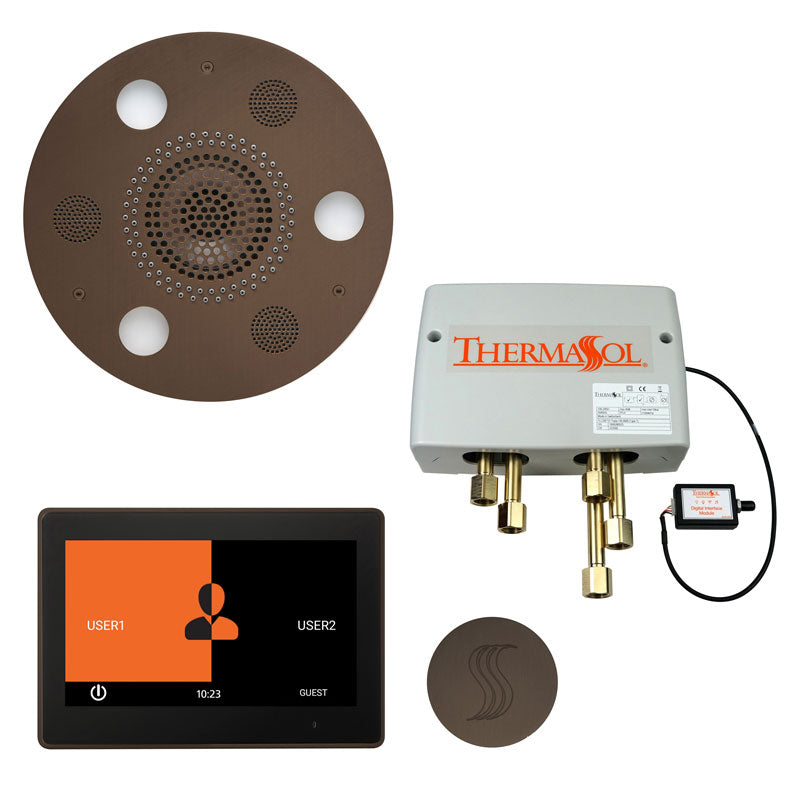 ThermaSol Round Total Wellness Steam Package with ThermaTouch 10'' Control - Serene Steam & Sauna