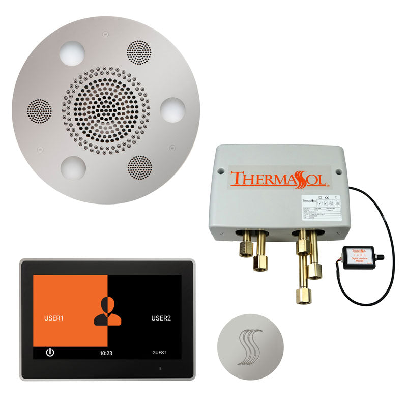 Thermat ThermaSol Round Total Wellness Steam Package with ThermaTouch 10'' Con ...