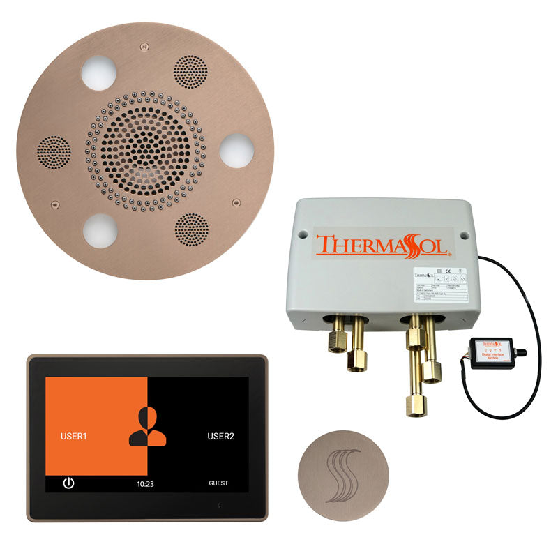 ThermaSol Round Total Wellness Steam Package with ThermaTouch 10'' Control - Serene Steam & Sauna