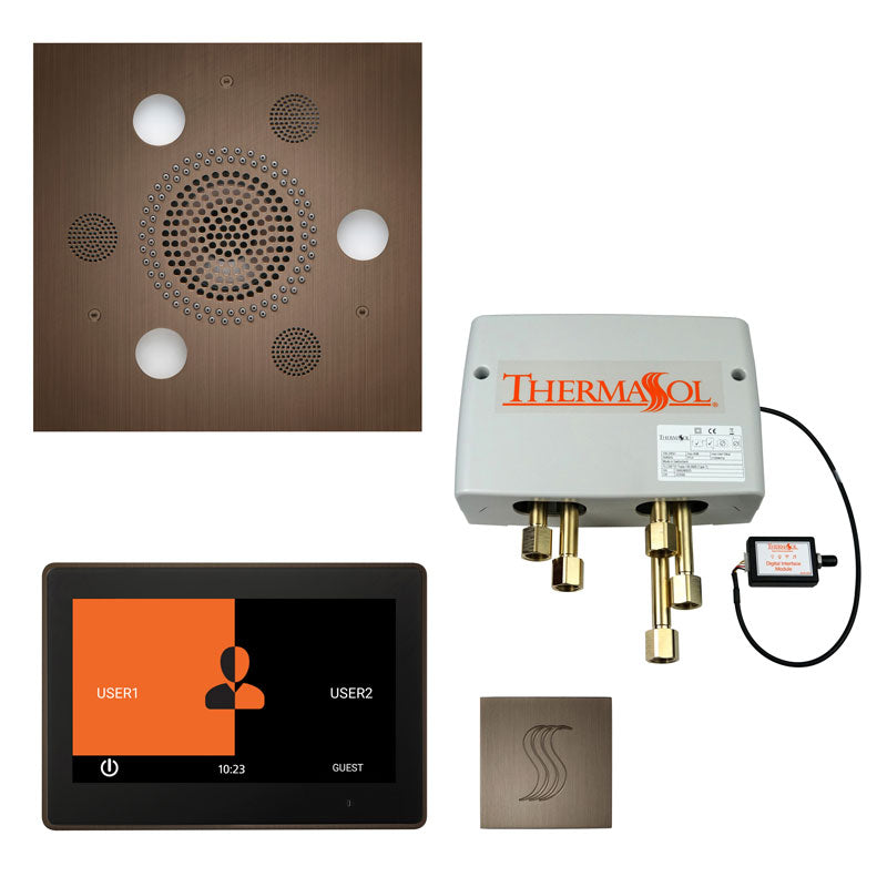 ThermaSol Square Total Wellness Steam Package with ThermaTouch 10'' Control - Serene Steam & Sauna