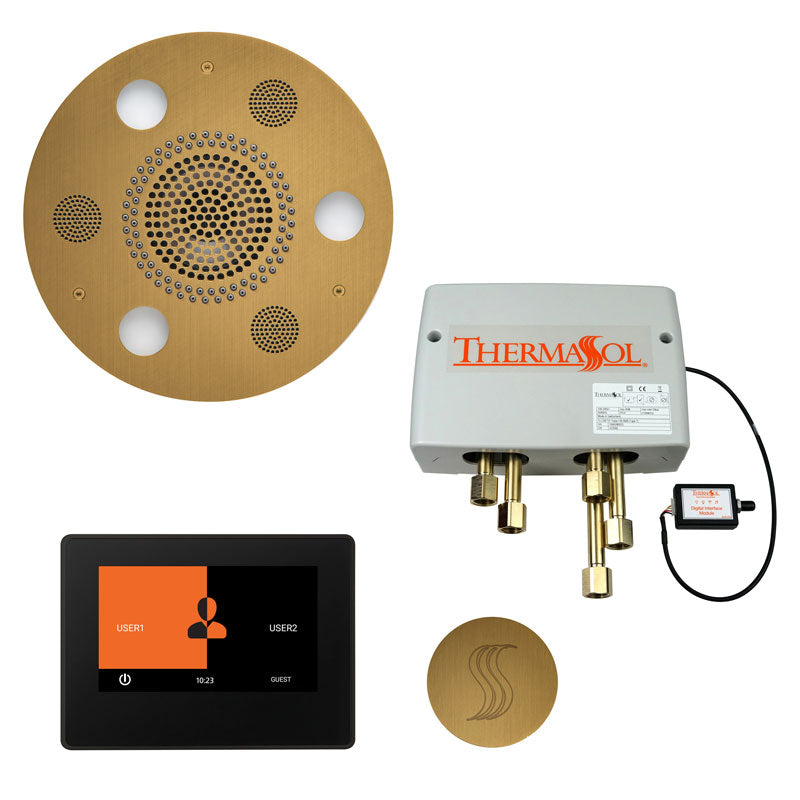 ThermaSol Round Total Wellness Steam Package with ThermaTouch 7'' Control - Serene Steam & Sauna