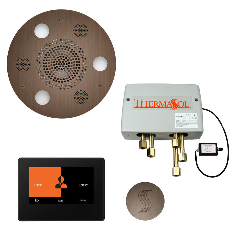 ThermaSol Round Total Wellness Steam Package with ThermaTouch 7'' Control - Serene Steam & Sauna