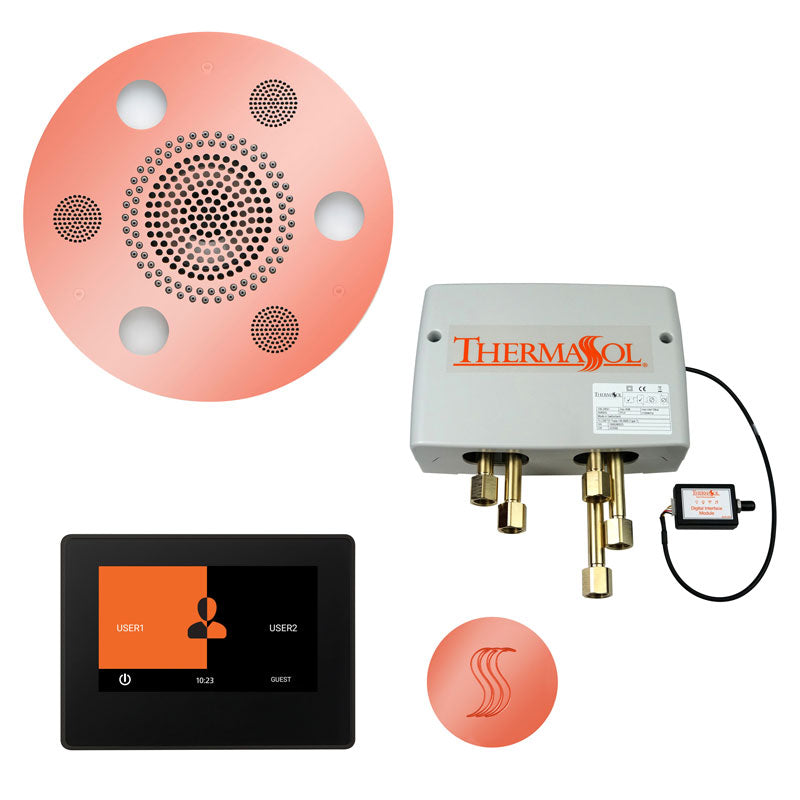 ThermaSol Round Total Wellness Steam Package with ThermaTouch 7'' Control - Serene Steam & Sauna