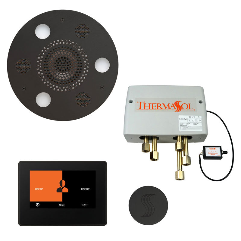 ThermaSol Round Total Wellness Steam Package with ThermaTouch 7'' Control - Serene Steam & Sauna