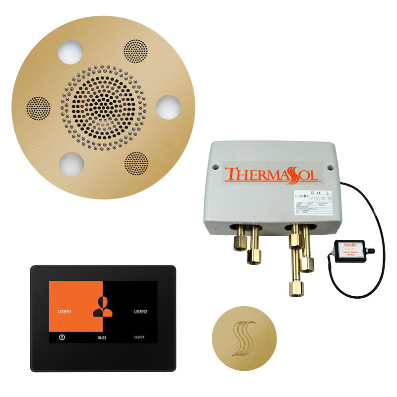 ThermaSol Round Total Wellness Steam Package with ThermaTouch 7'' Control - Serene Steam & Sauna