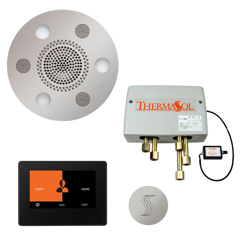 ThermaSol Round Total Wellness Steam Package with ThermaTouch 7'' Control - Serene Steam & Sauna