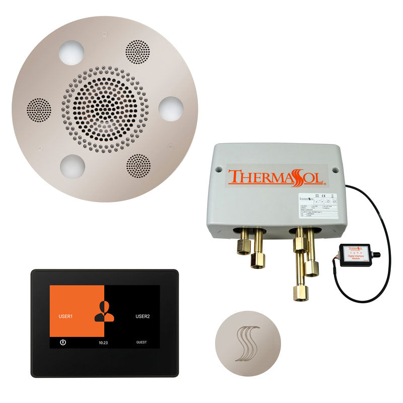 ThermaSol Round Total Wellness Steam Package with ThermaTouch 7'' Control - Serene Steam & Sauna