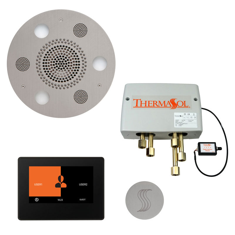 ThermaSol Round Total Wellness Steam Package with ThermaTouch 7'' Control - Serene Steam & Sauna