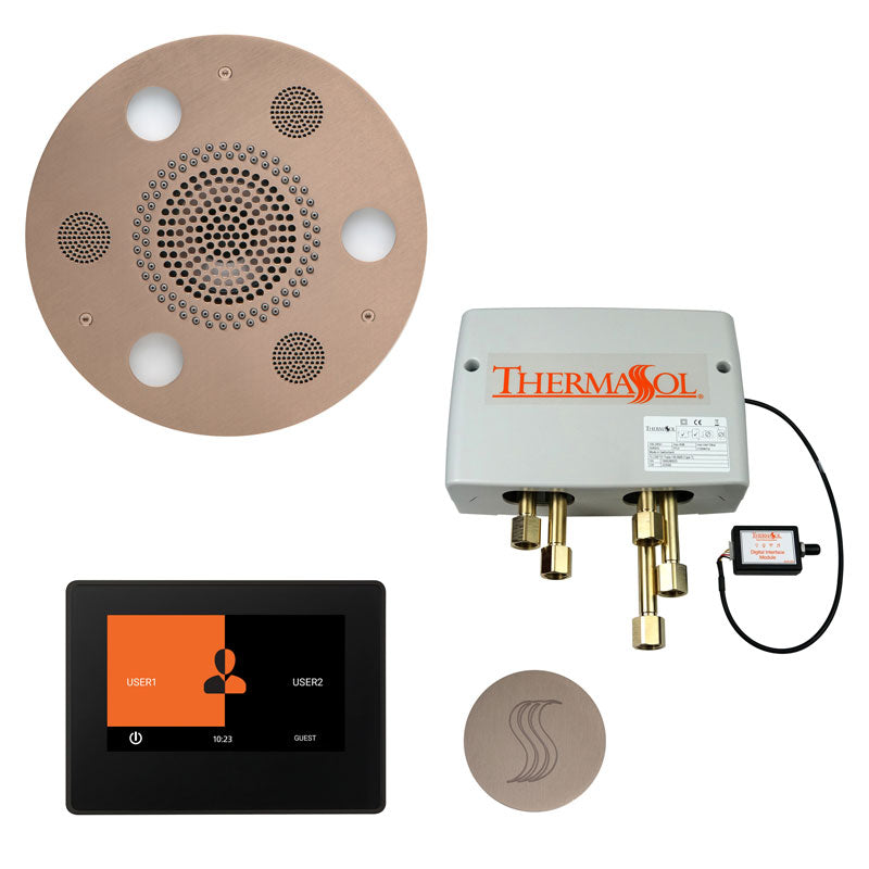 ThermaSol Round Total Wellness Steam Package with ThermaTouch 7'' Control - Serene Steam & Sauna