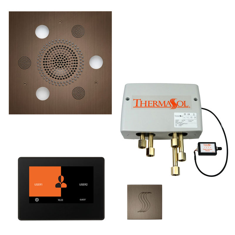 ThermaSol Square Total Wellness Steam Package with ThermaTouch 7'' Control - Serene Steam & Sauna