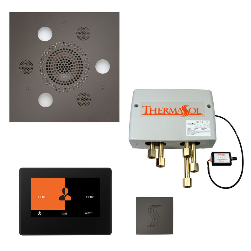 ThermaSol Square Total Wellness Steam Package with ThermaTouch 7'' Control - Serene Steam & Sauna