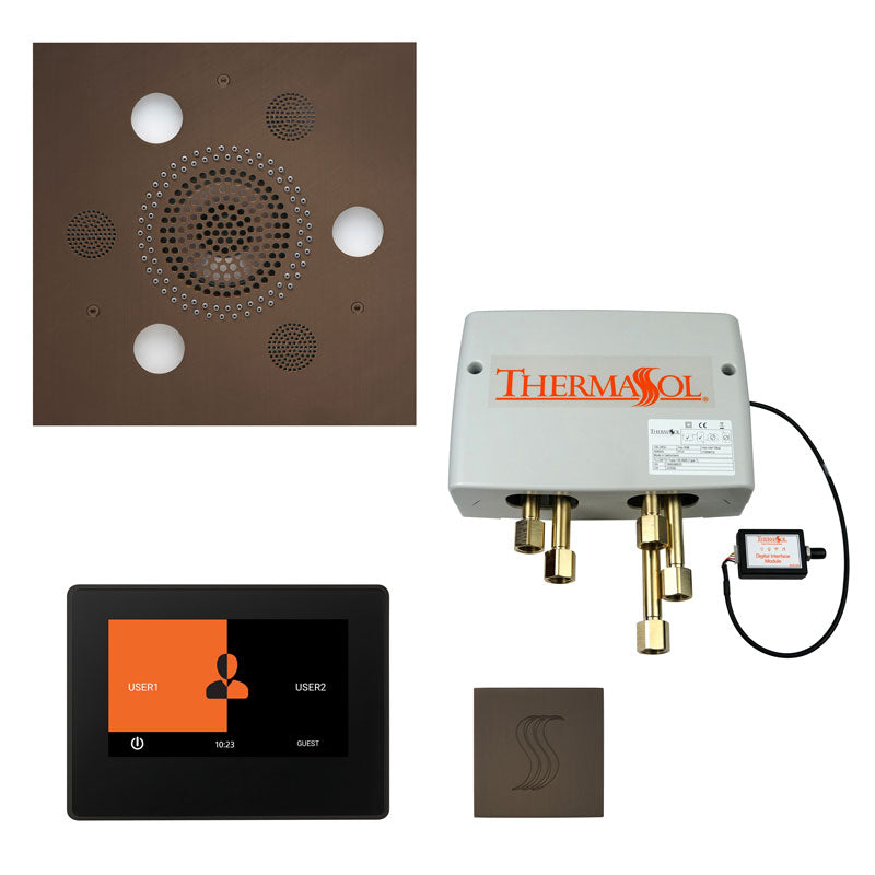 ThermaSol Square Total Wellness Steam Package with ThermaTouch 7'' Control - Serene Steam & Sauna